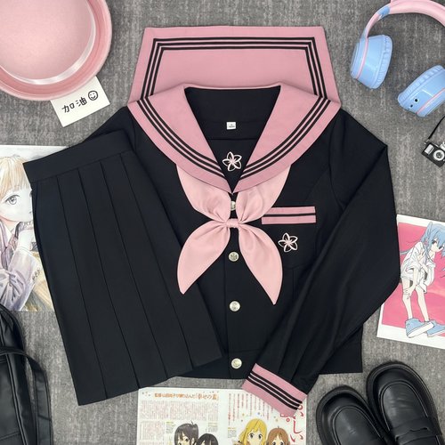 樱奈家原创JK制服黑粉三本水手服