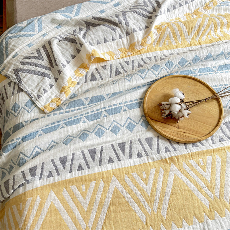 新款全棉三层纱毛巾被可机洗不起球毛巾毯空调被膝盖毯夏凉被包邮