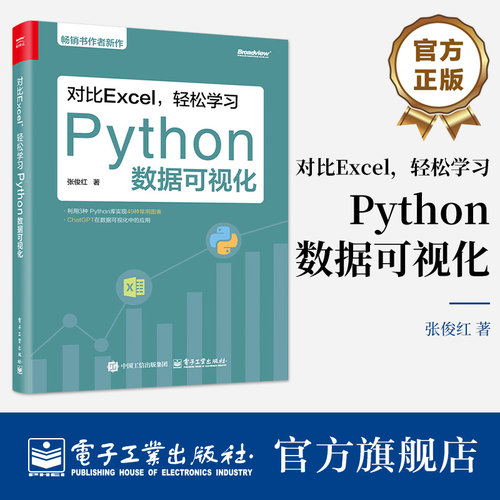 正版包邮 对比Excel 轻松学习Python数据可视化 张俊红 图表绘制方法 图形修饰美化论文图表常见统计方法 Pandas 数据操作方法