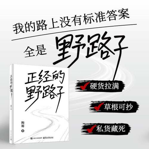 正版包邮 正经的野路子 狗哥FastDog 想赚钱的草根 迷茫的想破局的普通人 不甘平庸的狠人 实战心法 电子工业出版社