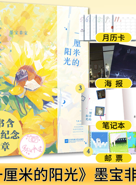 正版包邮   一厘米的阳光 墨宝非宝著 赠海报+邮票+季成阳手写笔记本+纪忆手写日历卡 一生一世美人骨蜜汁炖鱿鱼战地记者