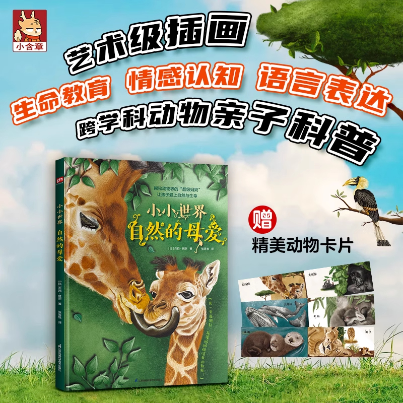 小小世界 自然的母爱 跨学科动物亲子科普 精美插画 生命教育 情感认知 语言表达 赠精美动物卡片 正版书籍