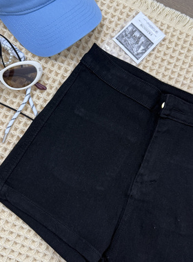 弹力黑色牛仔短裤女2025夏季新款修身显瘦a字性感超短小个子热裤