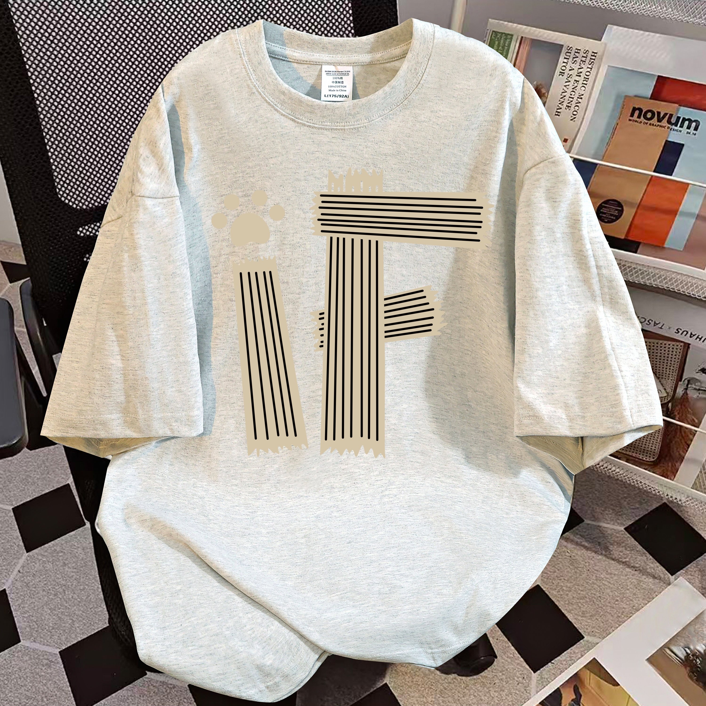 美式纯棉重磅印花短袖T恤女夏季