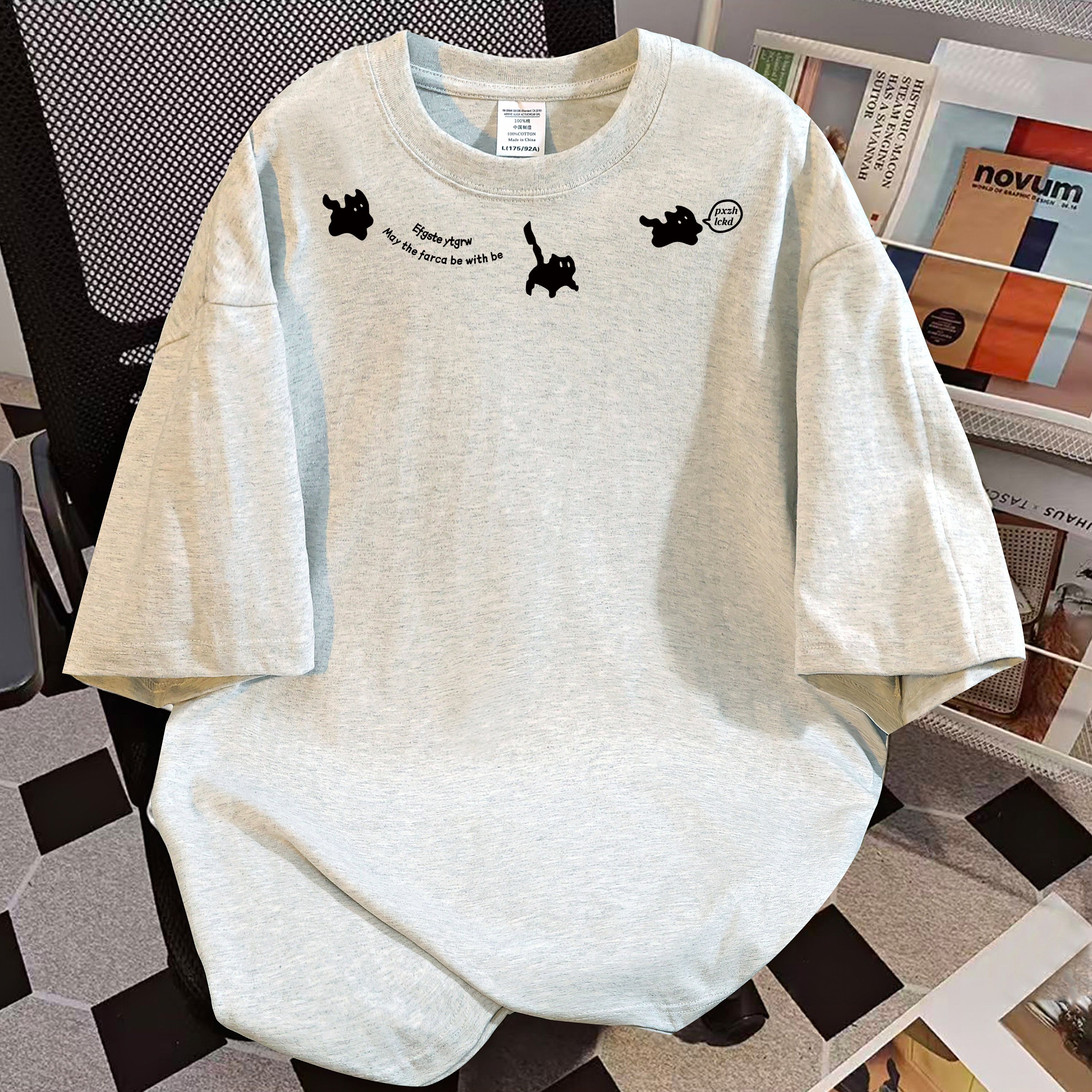 纯棉重磅美式复古短袖T恤女夏季