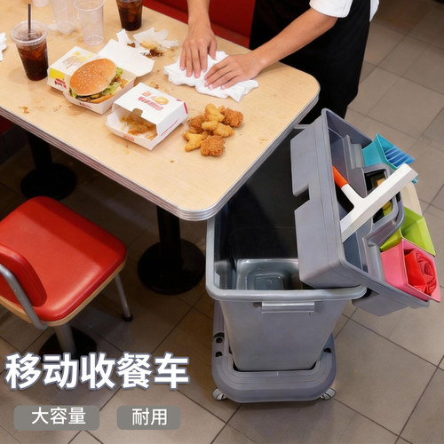 商用餐饮大容量带轮收餐车
