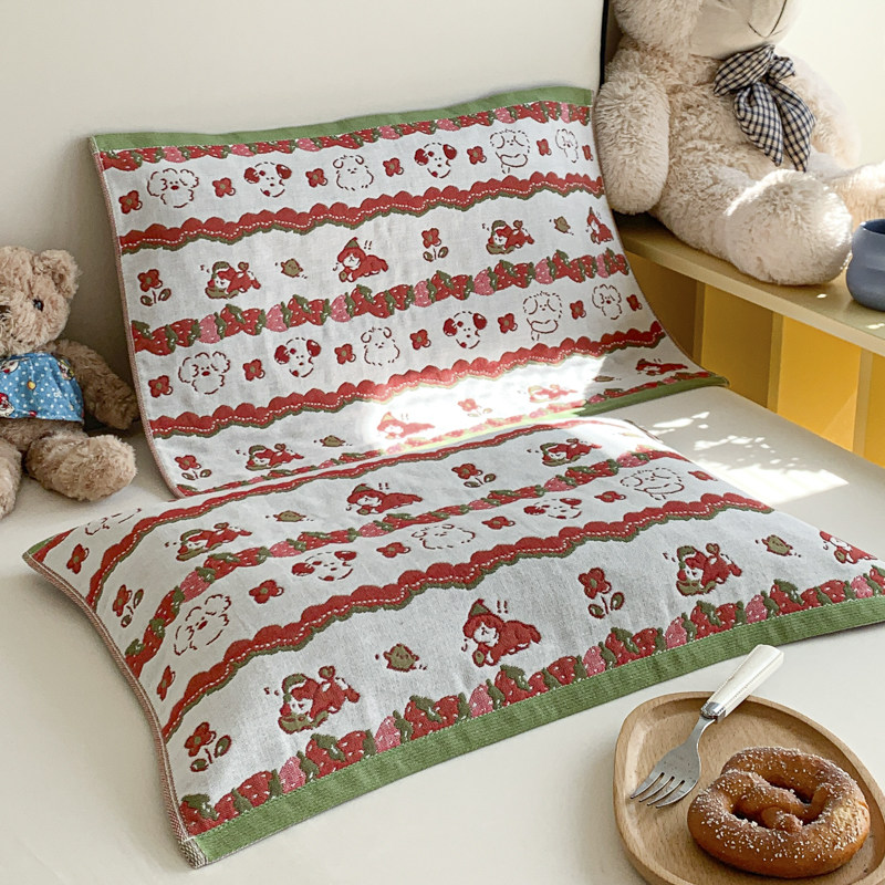 2024新款A类全棉儿童枕巾乳胶枕芯枕巾60*40cm