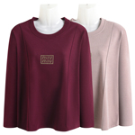 妈妈秋冬德绒打底衫女中老年人大码宽松遮肉圆领保暖弹力保暖上衣