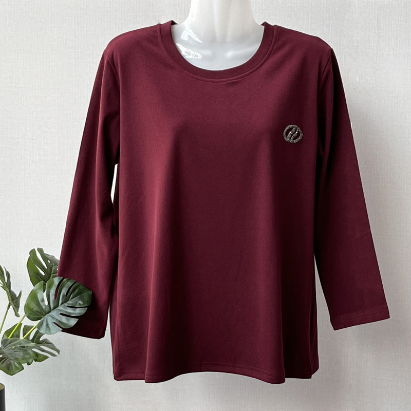 长袖宽松德绒加厚秋衣妈妈秋冬装