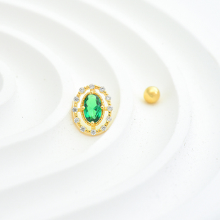 韩国纯10K黄金耳钉女 复古镶钻螺纹耳饰通体K金睡觉不用摘单只