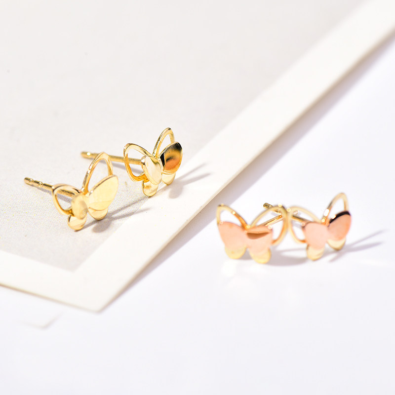 10k/14k时尚个性双层蝴蝶耳饰