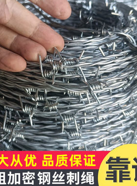 防盗防爬带刺铁丝网围栏网防护网防锈刺丝刺绳刺滚铁蒺藜刺线厂家