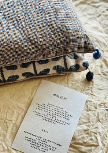 亚麻樱桃核枕颈椎养生枕现代简约