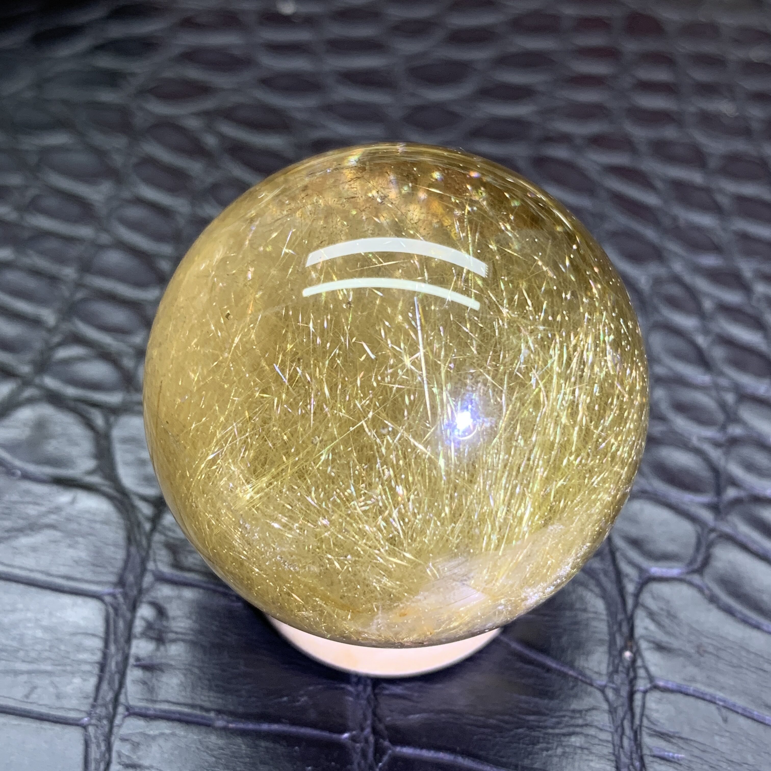 天然金发晶水晶球摆件铜发晶维纳斯发晶水晶球摆件