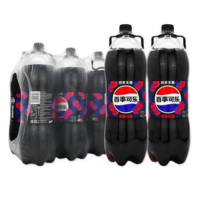 百事可乐无糖树莓口味汽水2L*6瓶
