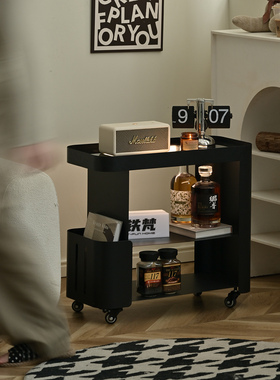 铁梵奶油风创意床头柜替代品铁艺极窄床边柜窄边小边几可移动长条