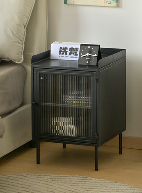 铁梵 铁艺家用床头柜小型卧室床头柜子神器替代品小边几创意黑色