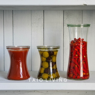 德国进口WECK密封罐玻璃食品级厨房收纳腌菜辣椒储物罐子泡酒瓶子