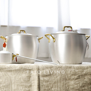 ottinetti意大利进口铝制双耳汤锅加深大容量食品级家用炖锅冰桶