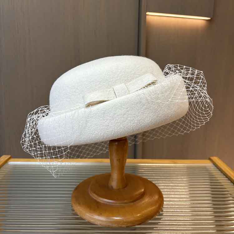 蓓蕾帽法式复古小卷边羊毛呢