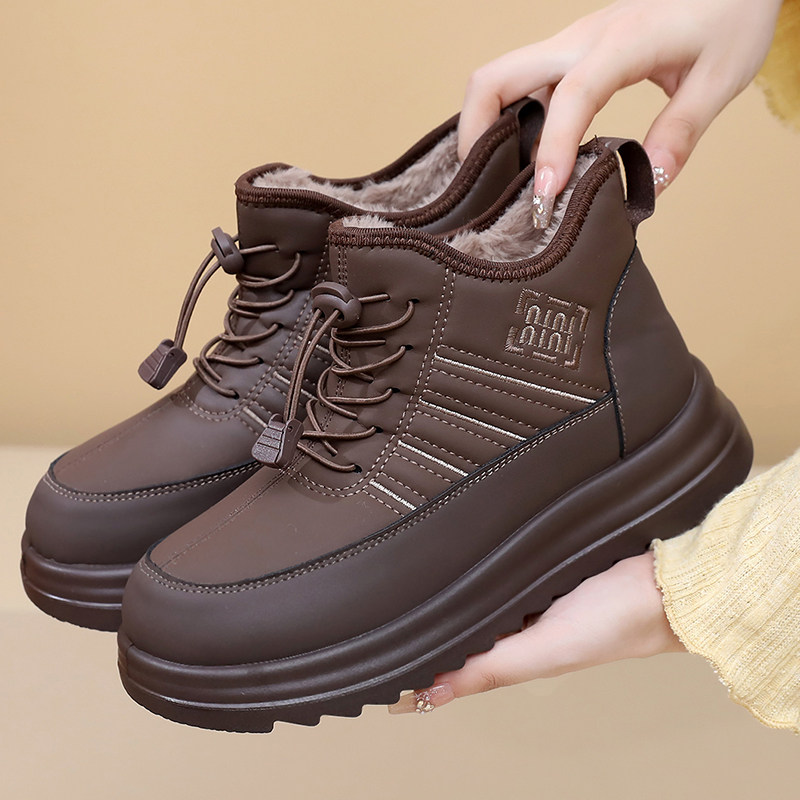 2025冬季新款老北京棉鞋保暖防滑一脚蹬妈妈鞋加绒加厚防水雪地靴,女鞋,时尚雪地靴,淘宝优惠券,粉丝福利购,淘宝优惠卷