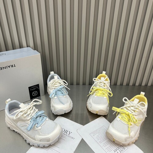 真皮+透网！专柜商场撤柜断码厚底软底网面休闲老爹鞋女M1-90108