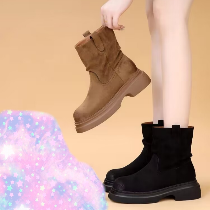 专柜折扣商场撤柜断码女鞋平底厚底时尚短靴女百搭G7-9205-11A