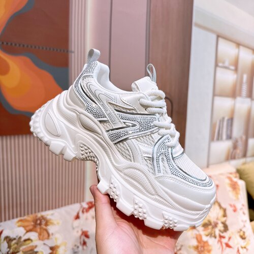 真皮！厚底老爹鞋！专柜商场撤柜断码显高显瘦网面休闲鞋B73585