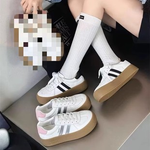 德训鞋 真皮 专柜折扣女鞋 女Z2 73372 女休闲鞋 厚底板鞋 小白鞋