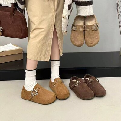 羊筋绒专柜商场撤柜厚底勃肯鞋