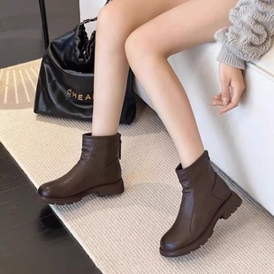 真皮！专柜商场撤柜断码女鞋厚底短靴舒适百搭时尚洋气G773171-1A