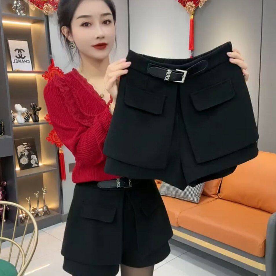 美拉德短裤春秋外穿冬款胖MM短裙裤假两件显瘦大码加厚打底裙裤女,女装/女士精品,休闲裤,淘宝优惠券,粉丝福利购,淘宝优惠卷
