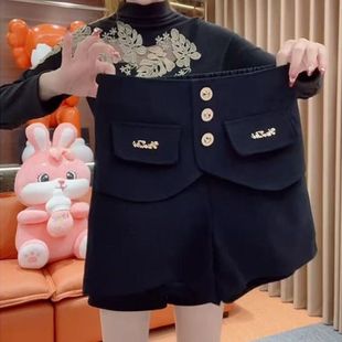 高腰显瘦休闲a字裤 美拉德西装 大码 秋冬外穿配靴子韩版 子 阔腿短裤