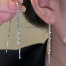 气质长款圆脸显瘦银河流苏耳环时尚小众高级感耳线百搭新款耳饰女