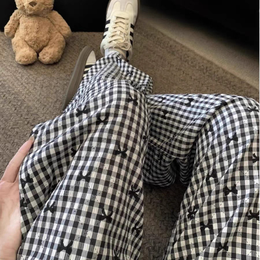 夏季薄款九分阔腿裤人棉女士棉绸家居裤宽松汉服打底裤防晒防蚊