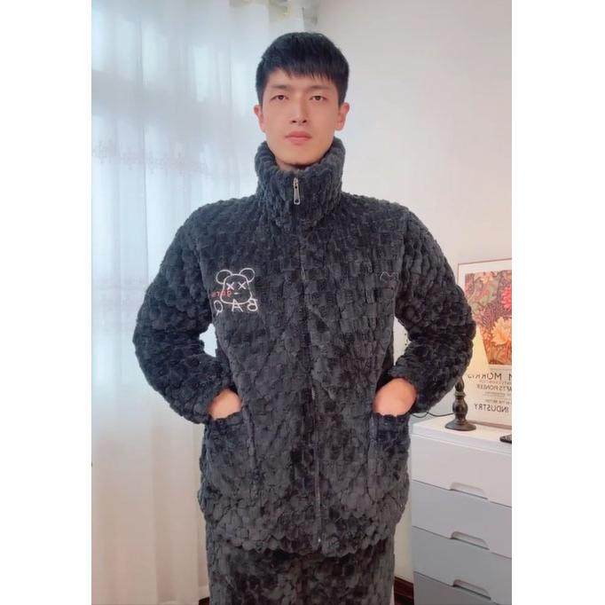 男士睡衣冬季三层夹棉加厚加绒法兰绒翻领睡衣珊瑚绒家居服套装,女士内衣/男士内衣/家居服,睡衣/家居服套装,淘宝优惠券,粉丝福利购,淘宝优惠卷