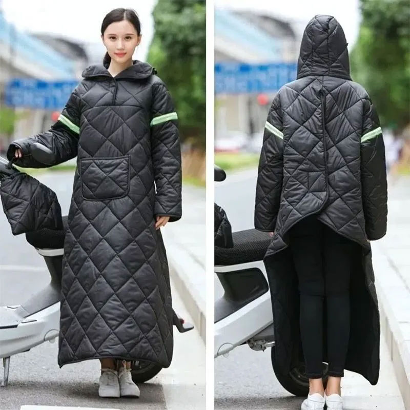 电动车挡风衣冬季骑车加厚加绒