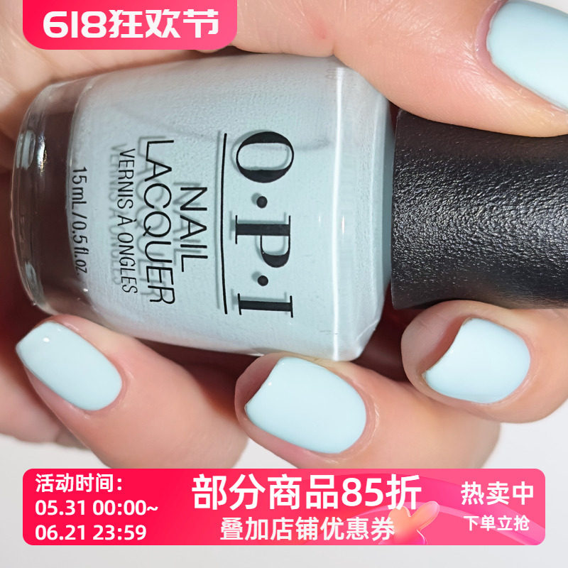 美国OPI指甲油M83 mexico city move-mint低饱和冰雾浅薄荷蓝绿色