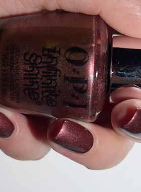 OPI ISL154 Stellar Tips玫瑰金金属指甲油 粉铜细闪橄榄皮显白