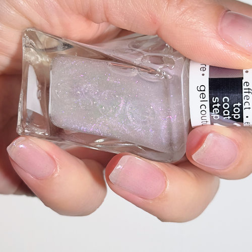 Essie 微光疗金属光泽顶油02Blushed Metal 粉紫偏光的细闪免照灯
