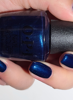 美国OPI指甲油 I47 Yoga-ta Get this Blue! 珠光午夜蓝