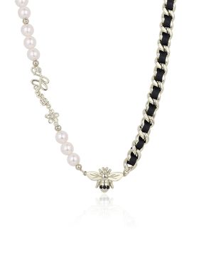 Favorite法式田园风森系小蜜蜂项链女ab链编织拼接设计气质锁骨链