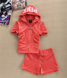 春秋PINK天鹅绒运动套装女士金丝绒两件连帽卫衣开衫学生时尚长袖