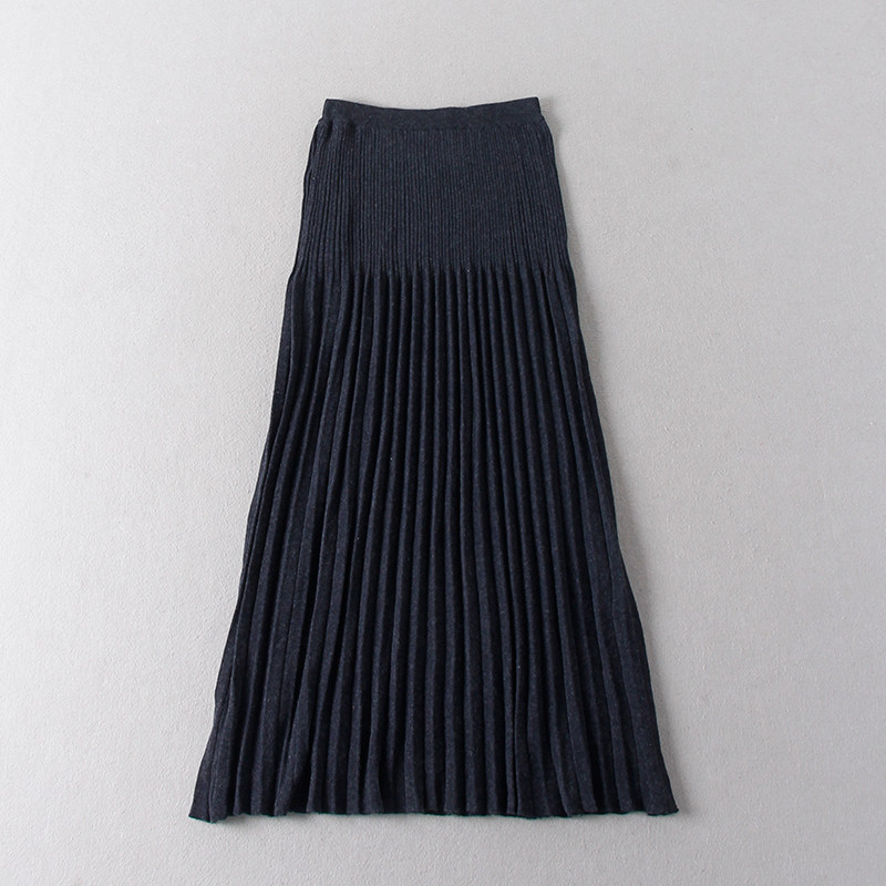 西班牙单！柜990+女气质高级感显瘦百褶羊毛混纺针织半身裙长裙,女装/女士精品,半身裙,淘宝优惠券,粉丝福利购,淘宝优惠卷