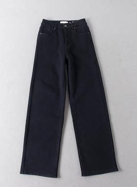 高端货！门店11980+加绒加厚一条过冬复古美式加厚宽松直筒牛仔裤