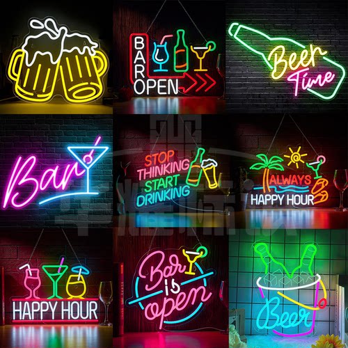 led霓虹灯酒吧啤酒鸡尾酒Bar发光