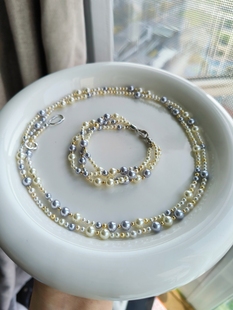 ISLA孤岛羽皇金珍珠毛衣链施家仿海水珍珠85cm长项链叠戴万能扣