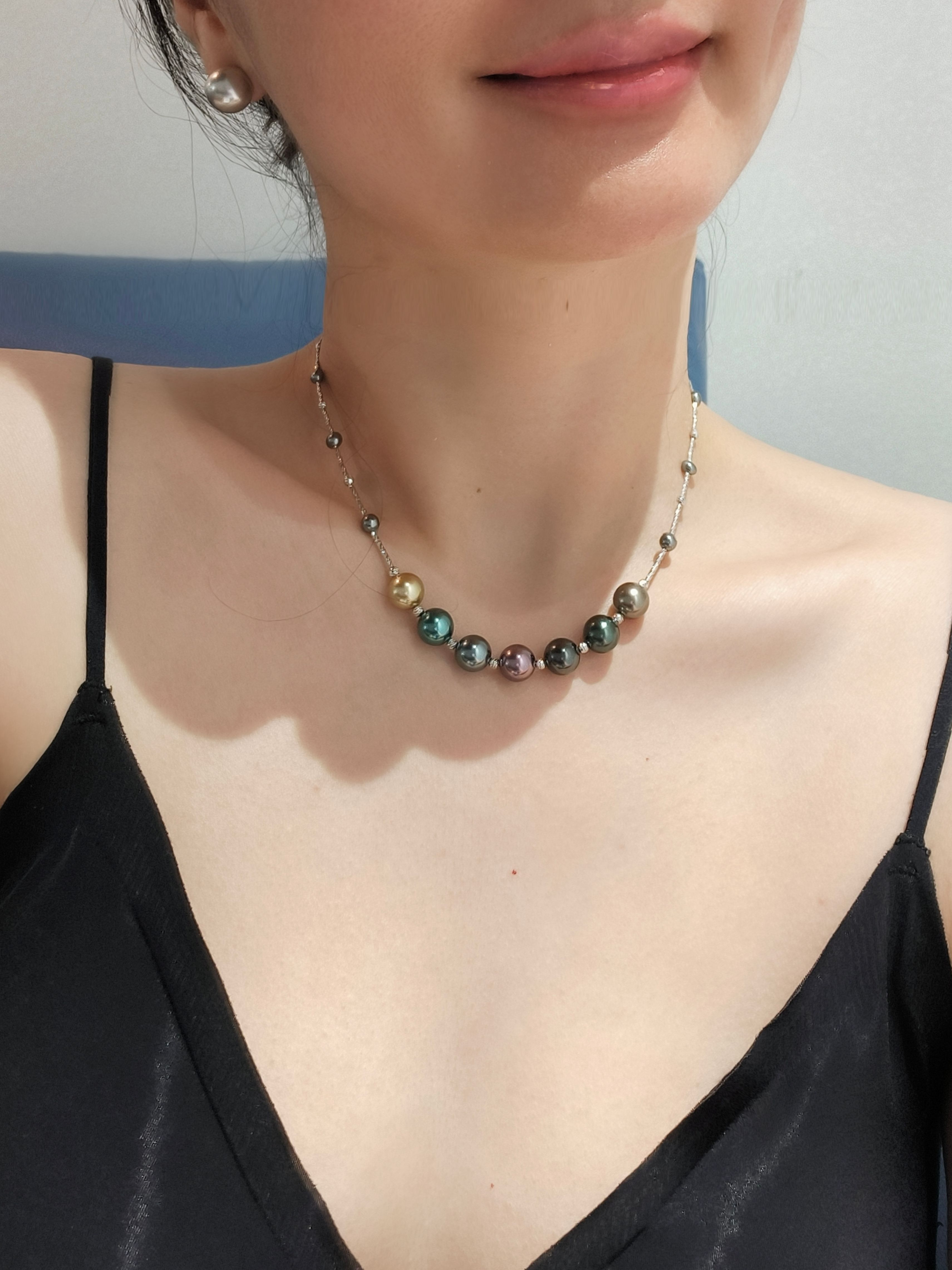 微笑项链锁骨链珍珠项链珍珠