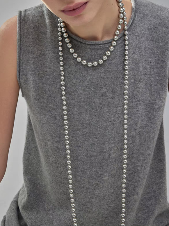 ISLA孤岛2024新款毛衣链真多麻色澳白光羽皇金项链女设计长项链