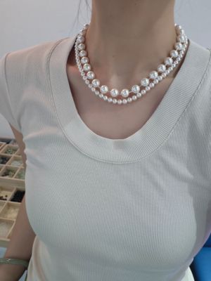 ISLA孤岛8mm双层项链施家珍珠小众高级感锁骨链颈链颈圈叠戴双层